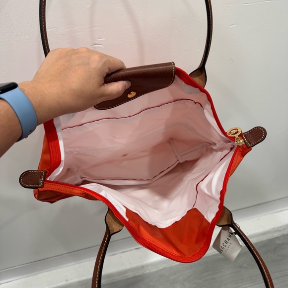 Longchamp Le Pliage Expandable Large Shoulder Tote Orange 11.75 x 7 x 15.75” - Picture 12 of 16